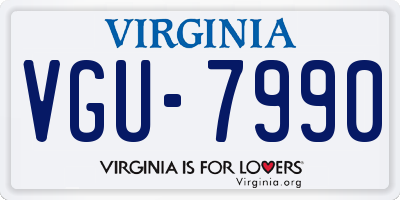 VA license plate VGU7990