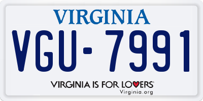VA license plate VGU7991