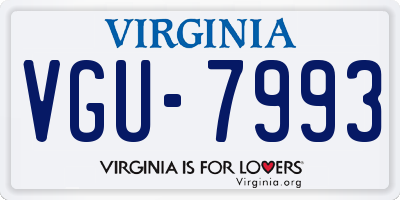 VA license plate VGU7993