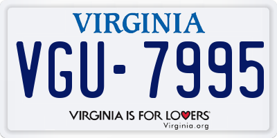 VA license plate VGU7995