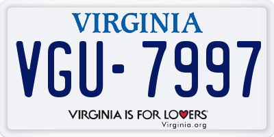 VA license plate VGU7997