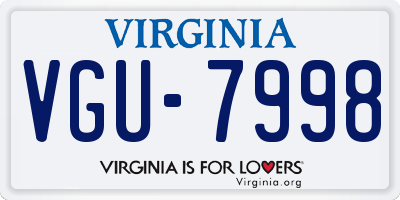 VA license plate VGU7998