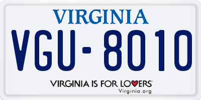 VA license plate VGU8010