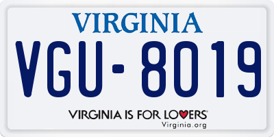 VA license plate VGU8019