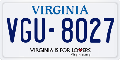 VA license plate VGU8027