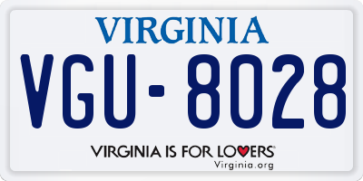 VA license plate VGU8028