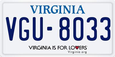 VA license plate VGU8033