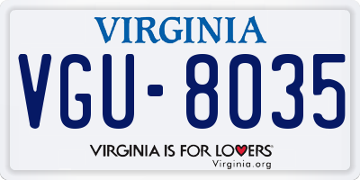 VA license plate VGU8035