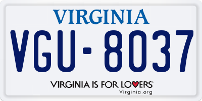 VA license plate VGU8037