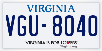 VA license plate VGU8040