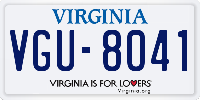 VA license plate VGU8041