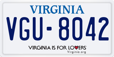 VA license plate VGU8042