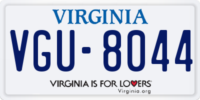 VA license plate VGU8044