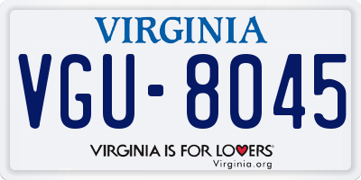 VA license plate VGU8045