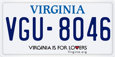 VA license plate VGU8046