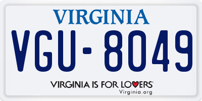 VA license plate VGU8049