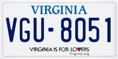 VA license plate VGU8051