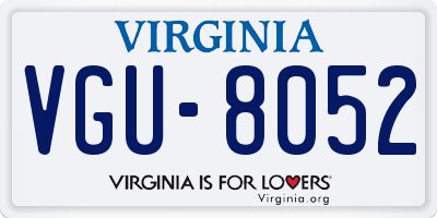 VA license plate VGU8052