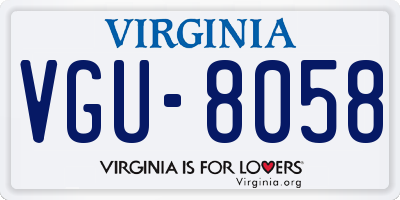 VA license plate VGU8058