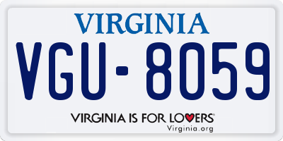 VA license plate VGU8059