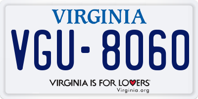 VA license plate VGU8060