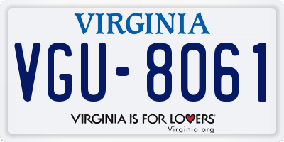 VA license plate VGU8061