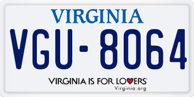 VA license plate VGU8064