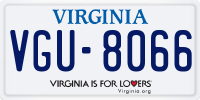 VA license plate VGU8066