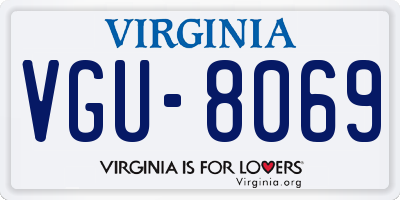 VA license plate VGU8069