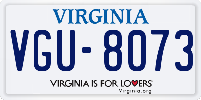 VA license plate VGU8073