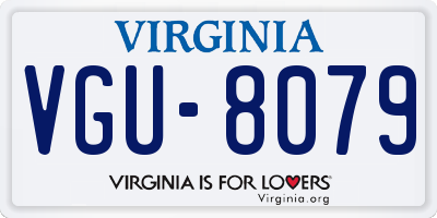 VA license plate VGU8079