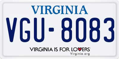 VA license plate VGU8083
