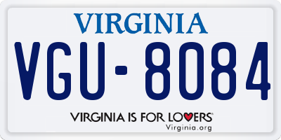 VA license plate VGU8084
