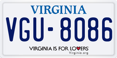 VA license plate VGU8086