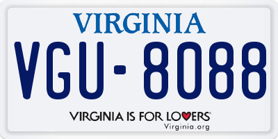 VA license plate VGU8088