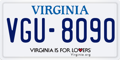 VA license plate VGU8090
