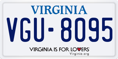 VA license plate VGU8095