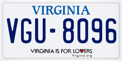 VA license plate VGU8096