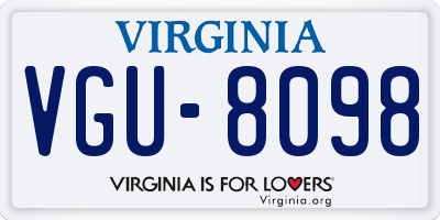 VA license plate VGU8098
