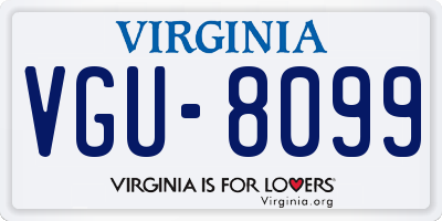 VA license plate VGU8099