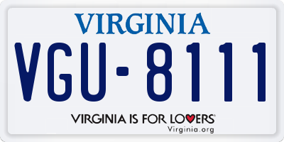 VA license plate VGU8111