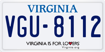 VA license plate VGU8112
