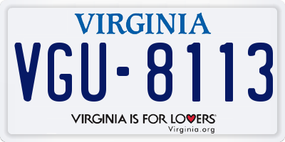 VA license plate VGU8113