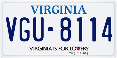 VA license plate VGU8114