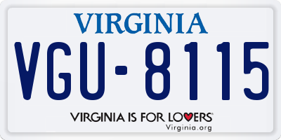 VA license plate VGU8115