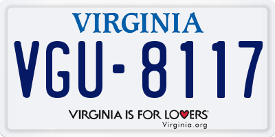 VA license plate VGU8117