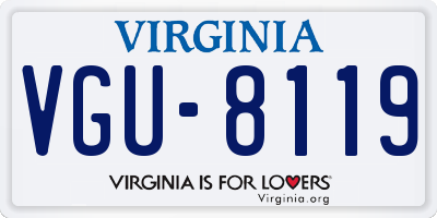 VA license plate VGU8119