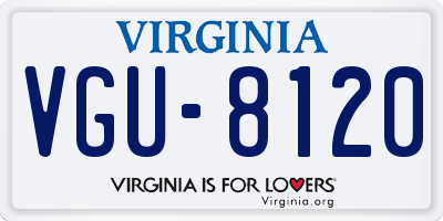 VA license plate VGU8120