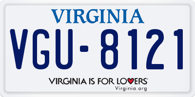 VA license plate VGU8121