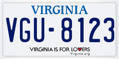 VA license plate VGU8123